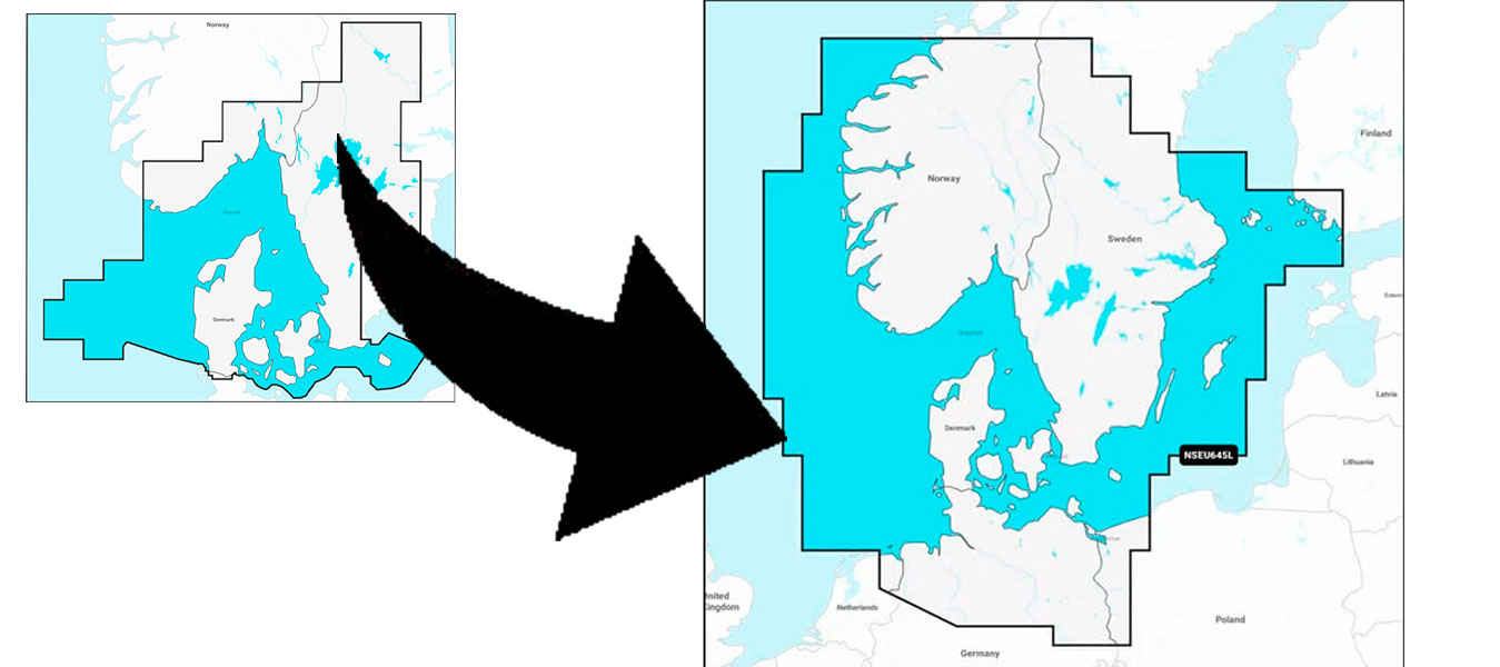 Garmin Navionics+ ombytning til NSEU645L