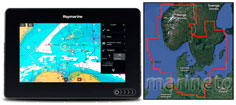 Raymarine Axiom 7 og Navionics Plus 45XG skort