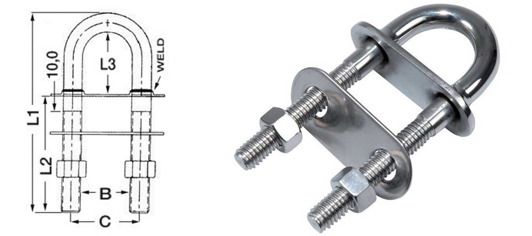 U-bjle  12,5  l136/90mm hjglans poleret rustfri