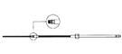 Ultraflex styrekabel M58 - 7 fod (2,14 m)