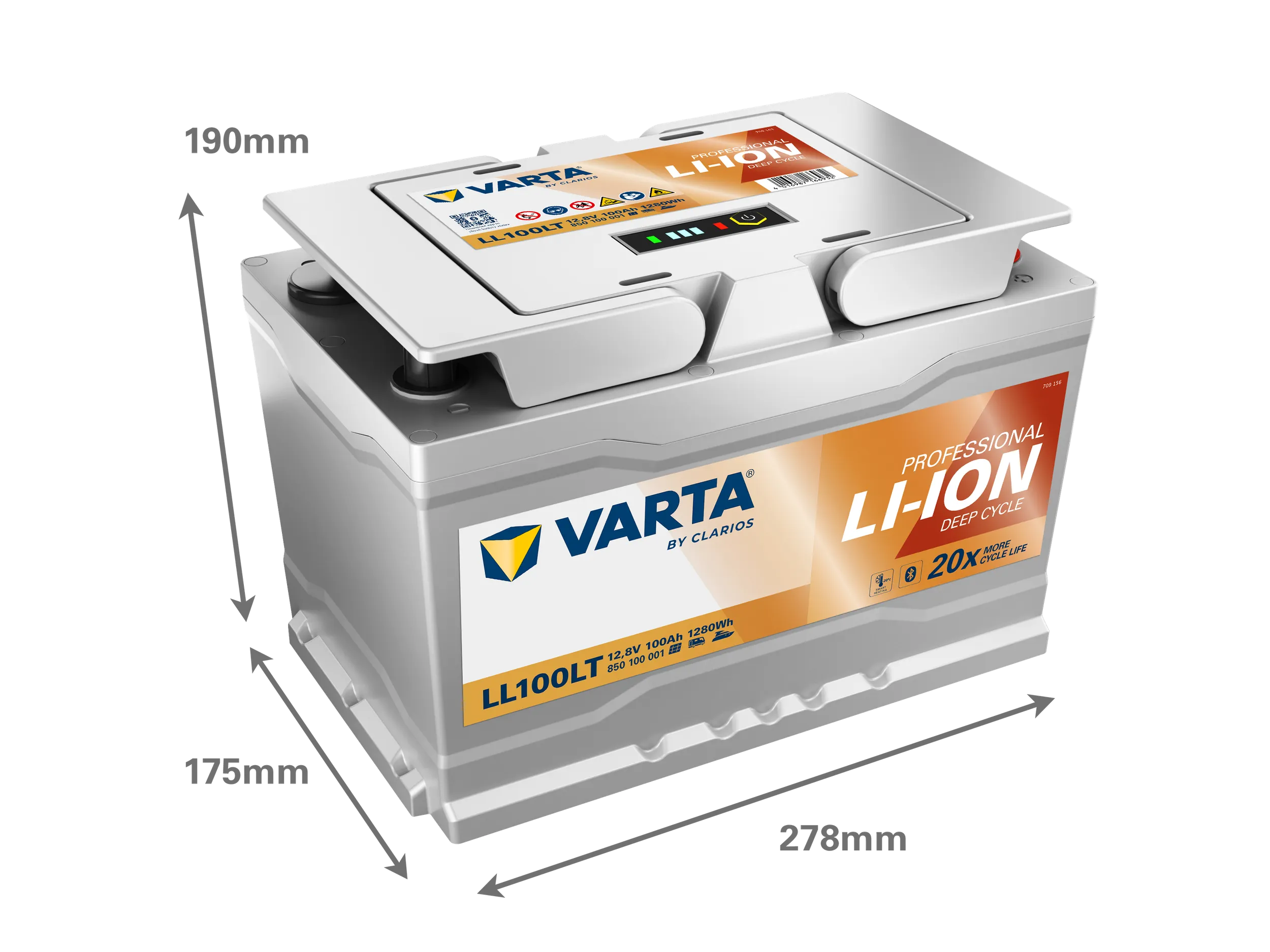 VARTA PROFESSIONAL LI-ION 12V 100Ah 1280Wh HEAT & 
