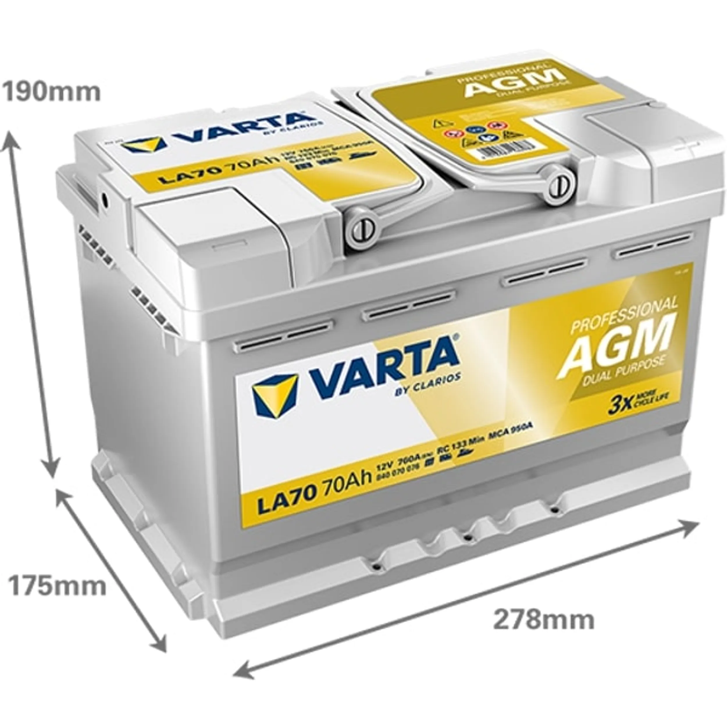 VARTA PROFESSIONAL DP AGM 12V 70 AH