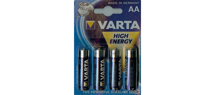 4 stk. Varta High Energy batterier AA 1,5V