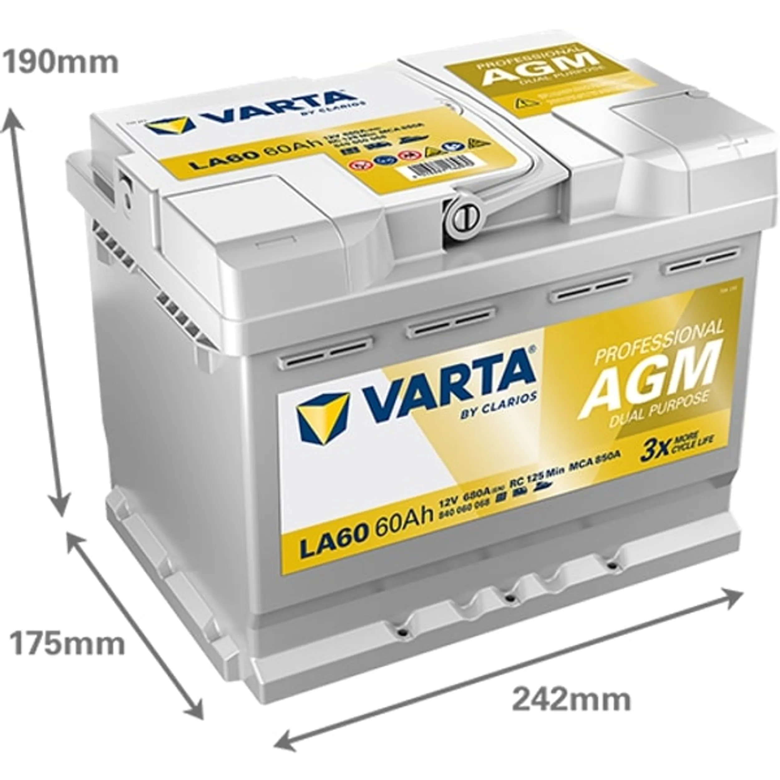 VARTA PROFESSIONAL DP AGM 12V 60 AH