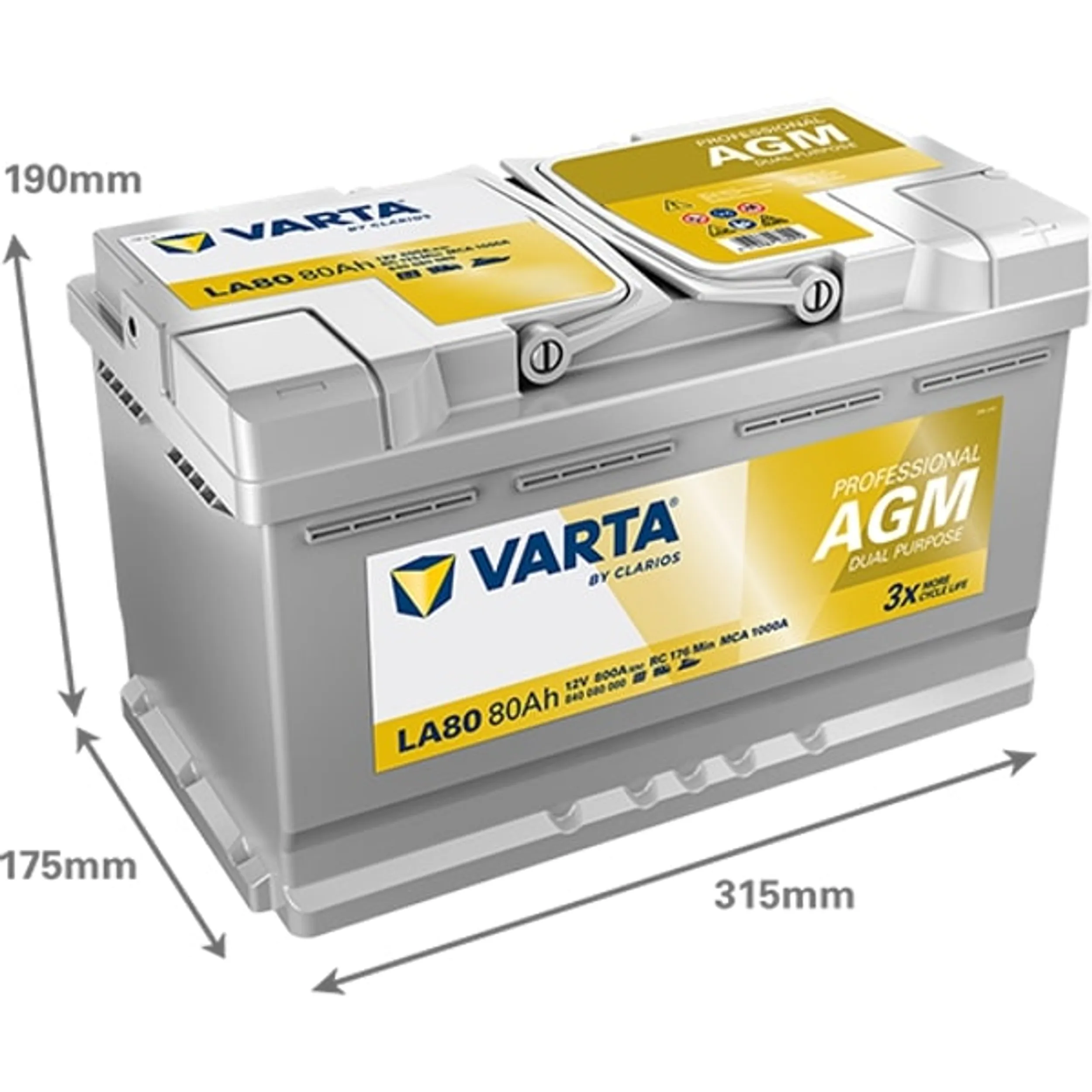 VARTA PROFESSIONAL DP AGM 12V 80 AH