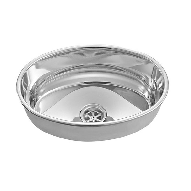 Vask oval rustfri