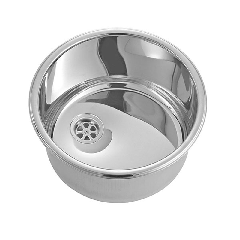 Vask rund rustfri 26cm