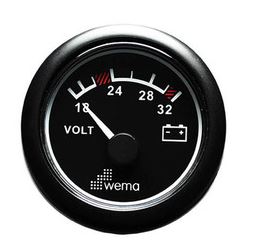 WEMA Blackline voltmeter, sort